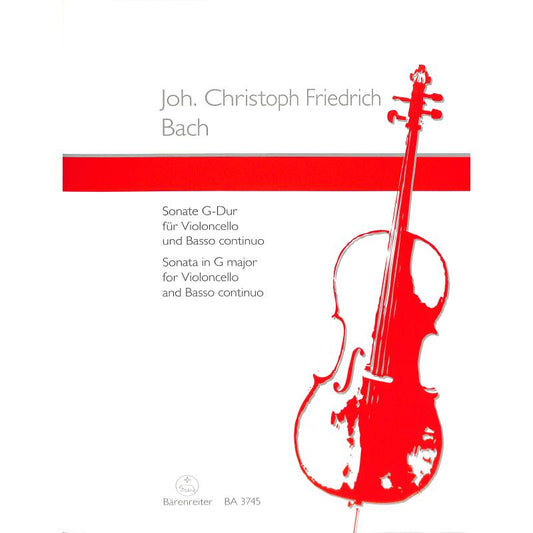 Bach, Johann Christoph Friedrich - Sonate G-Dur - Noten für Violoncello und Bc
