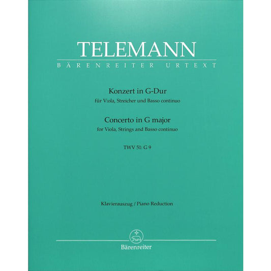 Telemann, Georg Philipp - Konzert G-Dur TWV 51:G9 - Noten für Viola und Klavier (Urtext)