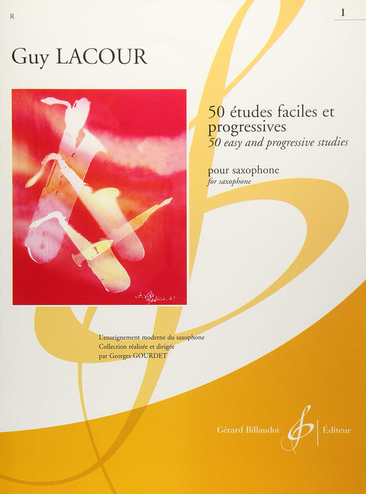 Lacour, Guy - 50 Etudes Faciles et Progressives Volume 1 - Noten für Saxophon